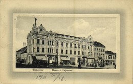 T2/T3 1911 Temesvár, Timisoara; Kossuth Lajos Tér, Nenadovits, Schild, Grosz, Jermovits üzlete. W. L. Bp. No. 6677. 'Ide - Ohne Zuordnung