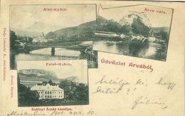 * T2/T3 1900 Alsókubin, Dolny Kubín; Alsó-Kubin, Árva Vára, Felső-Kubin, Kubinyi Árpád Kastélya, Híd. Kiadja Lehotszky M - Other & Unclassified