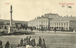 T2/T3 1906 Ipolyság, Sahy; Fő Tér, Piac, Városháza, Mária Szobor. Polgár J. Kiadása / Main Square, Market, Town Hall, St - Other & Unclassified