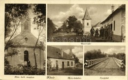 T2/T3 1944 Kóvár, Koláre; Római Katolikus Templom, Mráz üzlete, Ipoly Híd, Utcakép, Harangláb / Catholic Church, Shop, I - Sonstige & Ohne Zuordnung