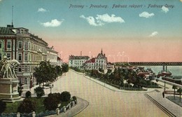 ** T2/T3 Pozsony, Pressburg, Bratislava; Fadrusz Rakpart, Vasúti Híd / Quay, Railway Bridge - Sonstige & Ohne Zuordnung