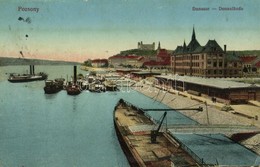 T2/T3 1915 Pozsony, Pressburg, Bratislava; Dunasor, Kikötő, Rakpart, Vár, Gőzhajók / Donaulände / Port, Quay, Castle, St - Sonstige & Ohne Zuordnung