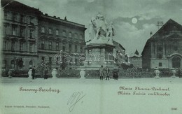 T2/T3 1899 Pozsony, Pressburg, Bratislava; Mária Terézia Szobor. Edgar Schmidt 1347. / Maria Theresia Denkmal / Maria Th - Sonstige & Ohne Zuordnung