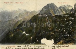 T4 1904 Tátra, Magas Tátra, Vysoké Tatry; Hunfalvy-hágó, Ganek. Kiadja Franz Pietschmann / Sedlo Váha, Gánok / Mountain  - Other & Unclassified