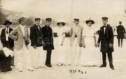 ** T2/T3 1911 Abbazia, Opatija; úri Társaság Az Erzh. Friedrich Gőzös Tisztjeivel / Gentlemen With The Crew Of SS Erzh.  - Sonstige & Ohne Zuordnung