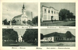 ** T1/T2 Militics, Srpski Miletic; Római Katolikus Templom, Kálvária, Elemi Népiskola, Tűzoltó Laktanya / Church, Calvar - Ohne Zuordnung