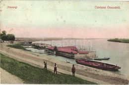 T2/T3 1910 Óbecse, Stari Becej; Tiszapart, Fürdők, Uszodák A Vízen / Tisza Riverbank, Swimming Pools, Bathing Houses On  - Unclassified