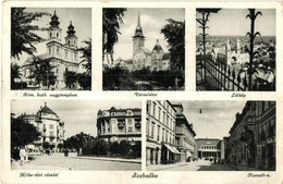 T2/T3 Szabadka, Subotica; Városháza, Templom, Hitler Tér, Kossuth Utca, Kiadja Víg László / Town Hall, Church, Square, S - Ohne Zuordnung