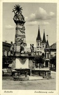 * T2/T3 Szabadka, Subotica; Szentháromság Szobor / Trinity Statue + '1941 Újvidék Visszatért' + '1941 Szabadka Visszatér - Ohne Zuordnung