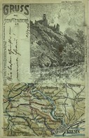 T2 1910 Senftenberg, Schloss. Aus G. Freytag's Touristen-Wanderkarten, Blatt VII. Preis Per Blatt Fl. 1.  / Castle, Map. - Sonstige & Ohne Zuordnung