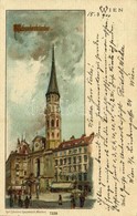 T2 1900 Wien, Vienna, Bécs I. Michaelerkirche. Karl Stückers Kunstanstalt 7228. Litho - Sonstige & Ohne Zuordnung