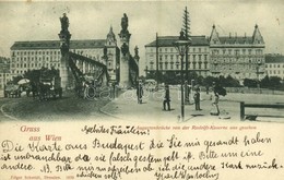 T2 1898 Wien, Vienna, Bécs II. Augartenbrücke Von Der Rudolfs-Kaserne Aus Gesehen / Bridge, Horse-drawn Tram. Edgar Schm - Sonstige & Ohne Zuordnung