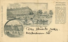 T1/T2 1897 Wien, Vienna, Bécs IV. Partie Am Naschmarkt Mit Freihaus, Kapelle Im Freihaus, Fritz Kuranda's Viennensa-Kart - Sonstige & Ohne Zuordnung