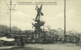 ** T1 Brussels, Bruxelles; Bruxelles-Exposition, L'Incendie Des 14-15 Aout 1910, St-Michel, Patron De Bruxelles Triompha - Sonstige & Ohne Zuordnung