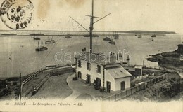 * T2/T3 1915 Brest, Le Sémaphore Et L'Escadre / Harbour, Semaphore (fl) - Autres & Non Classés