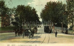 T1/T2 1912 Nice, Nizza; Le Boulevard De Cimiez / Street, Tram, Horse-drawn Carriages - Otros & Sin Clasificación