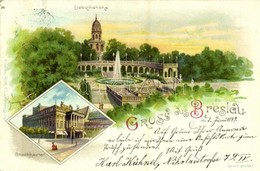 T2 1898 Wroclaw, Breslau;  Liebichshöhe, Stadttheater. Ludwig Roth  26. Art Nouveau, Litho - Otros & Sin Clasificación
