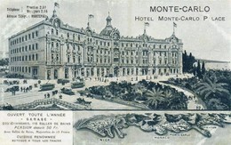 ** T1/T2 Monte-Carlo, Hotel Monte-Carlo Palace / Hotel, Trams, Automobiles, Map, Advertisement - Other & Unclassified