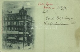 T2/T3 1898 Berlin, Café Bauer, Hotel. Verlag Ferd. Ashelm (fl) - Ohne Zuordnung