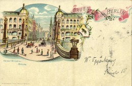 T2 1898 Berlin, Kaiser-Wilhelm-Brücke. Kunstanstalt R. Kettner & Co. Art Nouveau, Litho - Ohne Zuordnung