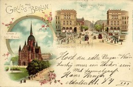 T2/T3 1898 Berlin, Hallesches Thor, Belle Alliance Platz, Kirche Z. Heil. Kreuz. / Street View, Tram, Church. Kunstansta - Unclassified