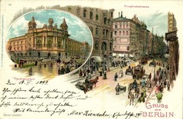 T2/T3 1899 Berlin, Friedrichstrasse, Reichspostamt / Street View, Tram, Post Office. Kunstanstalt Finkenrath 701. Art No - Unclassified