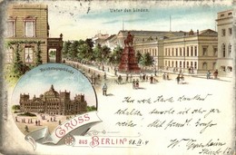 T2/T3 1898 Berlin, Unter Den Linden, Reichstagsgebäude. A. Jandorf & Co. Art Nouveau, Litho (EK) - Unclassified