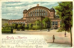 T2/T3 1901 Berlin, Anhalter-Bahnhof / Railway Station, Tram. No. 106. Art Nouveau, Litho (EK) - Ohne Zuordnung