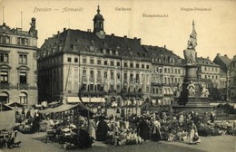 ** T2/T3 Dresden, Altmarkt, Rathaus, Blumenmarkt, Sieges Denkmal / Flower Denkmal, War Statue, Town Hall (EK) - Unclassified