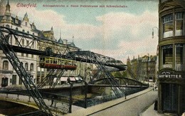 T2/T3 1915 Elberfeld, Schlossbleiche Und Neue Fuhrstrasse Mit Schwebebahn / Suspension Railway, Shop Of August Wetter    - Ohne Zuordnung