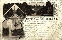 T3 1892 (Vorläufer!!!) Kassel, Cassel; Wilhelmshöhe Von Der Allee, Die Grosse Fontaine, Schloss, Das Oktagon / Castle, F - Ohne Zuordnung