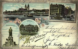 T2/T3 1899 Magdeburg, Dom, Hasselbachplatz, Bismarck-Denkmal, Herrenkrug / Cathedral, Square, Tram, Monument, Park, Hote - Ohne Zuordnung