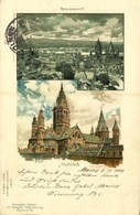 T2/T3 1898 Mainz, Totalansicht, Dom / General View, Cathedral. Joh. Elchlepp's Hofkunstverlag Litho S: C. Munch - Unclassified