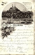 T2/T3 1890 (Vorläufer!!!) Süllberg Am Blankenese (Hamburg), Steamship. H. Noback Art Nouveau, Floral, Litho (small Tear) - Unclassified