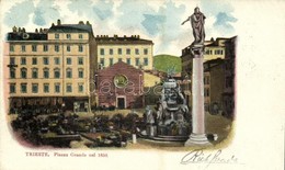 T2 1901 Trieste, Trieszt, Trst; Piazza Grande Nel 1850 / Square, Market Vendors - Otros & Sin Clasificación