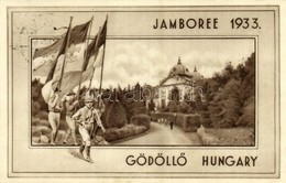 T2 1933 Gödöllő, Cserkész Jamboree / International Scouting Jamboree In Hungary, Boy Scouts With Flags + '1933 Gödöllő I - Sin Clasificación