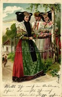 * T2 Traditional Costumes, German Folklore, Litho, Verlag V. Gust. Kaufmann, No. 2304. - Unclassified