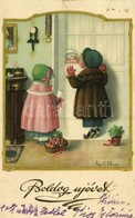 T2 Boldog Újévet! / Children New Year's Art Postcard. AR. No. 2461.  S: Pauli Ebner (EK) - Ohne Zuordnung