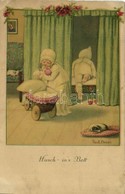 * T2/T3 Husch - In's Bett / Children Art Postcard. AR. No. 1426.  S: Pauli Ebner (EK) - Ohne Zuordnung