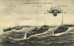 T2/T3 Torpedobootdivision In Voller Fahrt / SMS Greif, SMS Alligator, I. Osztályú Torpedónaszádok, SMS Wildfang Huszár-t - Unclassified