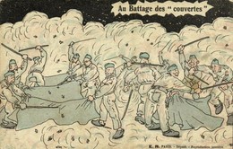 ** T2 Au Battage Des 'couvertes' / Soldiers Beating The Covers, Military Humour - Ohne Zuordnung