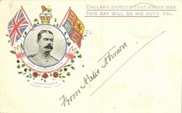 T2 1900 Lord Kitchener, G.C.B., 'England Expects That Every Man This Day Will Do His Duty', Flags, Floral - Sin Clasificación