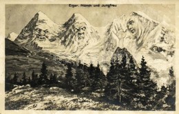 T1/T2 1929 Eiger, Mönch Und Jungfrau / Mountains With Faces, Edition Art. Perrochet-Matile - Sin Clasificación