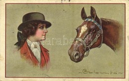 T3 Italian Art Postcard: Lady With Horse. G.M.A 1676-3. S: Colombo (fa) - Unclassified