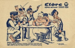 ** T2/T3 Szerb Haditanács. 'Előre' Képes Hetilap Humoros Szerbellenes Karikatúrája / WWI Anti-Serbian Mocking Propaganda - Sin Clasificación