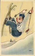 ** T2 Winter Sport Art Postcard. Skiing. Cecami N. 1010. - Sin Clasificación