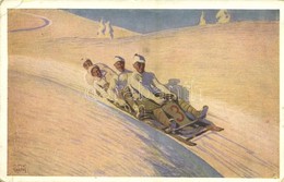 T2/T3 Winter Sport Art Postcard. Bobsleigh Race. B.K.W.I. 518-3. S: Otto Barth (EK) - Sin Clasificación