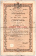 Budapest 1892. 'A Magyar Korona Országai 4%-al Kamatozó Járadékkölcsön' államadóssági Kötvény 1000K-ról, Szárazpecséttel - Ohne Zuordnung