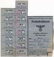 Német Harmadik Birodalom 1939-1940. 15db Húsjegy Nem Teljes ívben, Lyukasztva T:III
German Third Reich 1939-1940. 15pcs  - Ohne Zuordnung