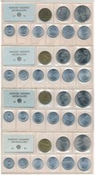 1973-1977. 2f-10Ft (9xklf) érmés Forgalmi Sor Fóliatokban (3xklf) T:1 Patina 
Adamo FO6, FO7, FO8, FO9 - Ohne Zuordnung